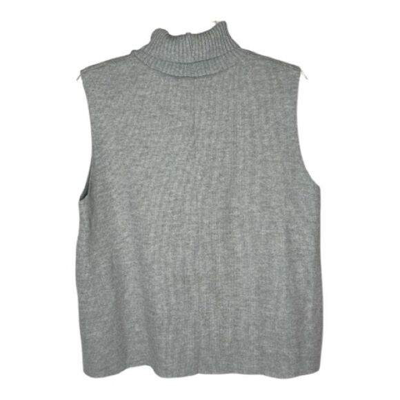 Zara Gray Ribbed Knit Sleeveless Turtleneck Sweater. Size Large. - Picture 4 of 6